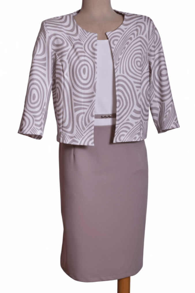 Mintás komplé - ruha és blézer - R548 - Image 6