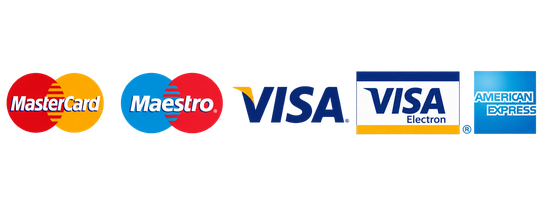 Mastercard, Maestro, Visa, Visa Electron és American Express